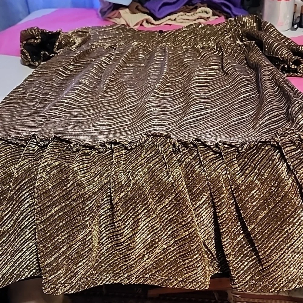 WONDER NATION  GIRLS METALLIC BABYDOLL DRESS 👗 - Picture 8 of 9